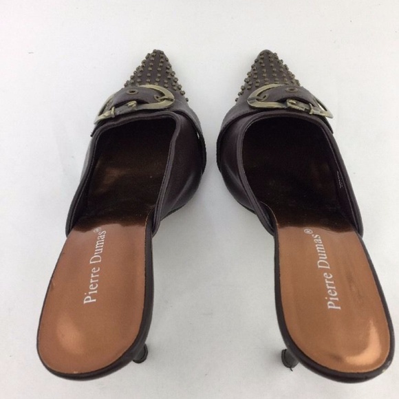 Pierre Dumas Swing Studded Brown Heels 8.5 - Picture 6 of 8