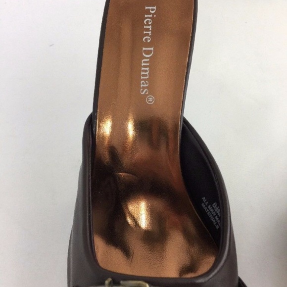 Pierre Dumas Swing Studded Brown Heels 8.5 - Picture 3 of 8