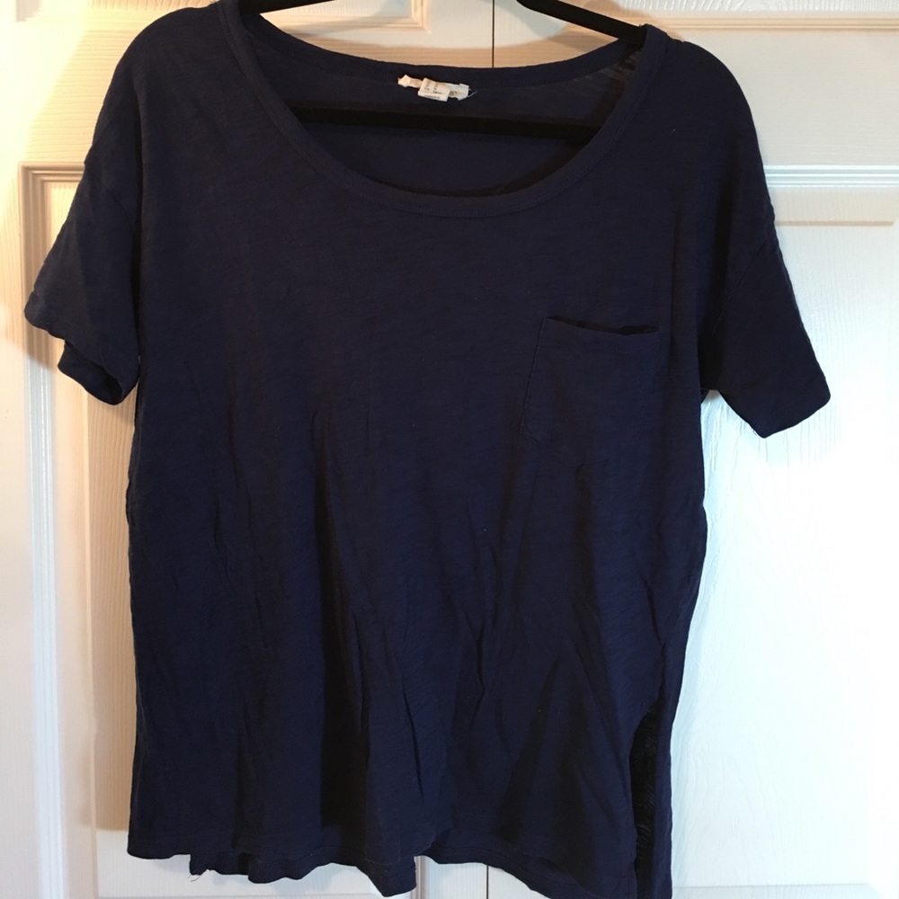 *DONATING TOMORROW* Navy Blue Crop Top