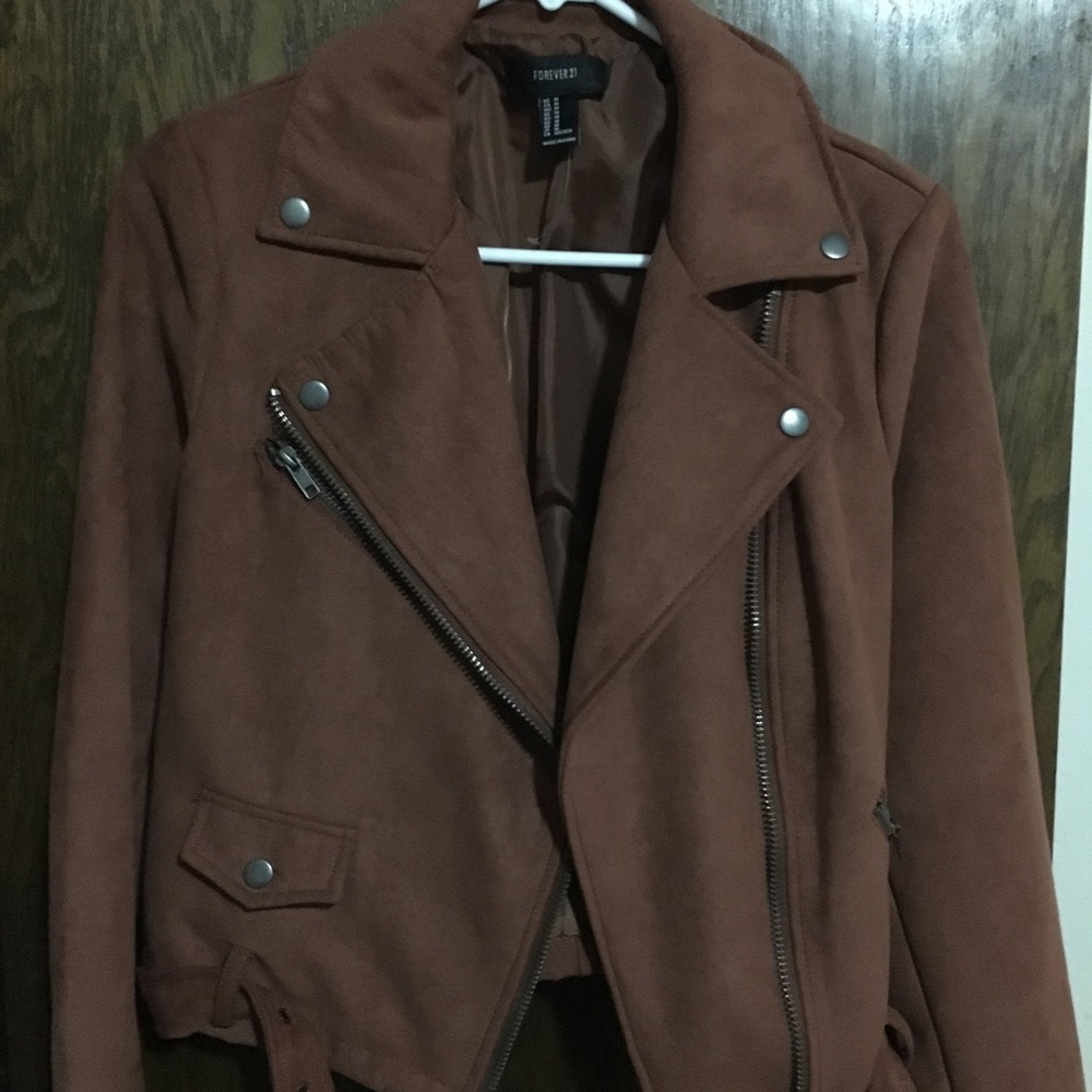 Faux Suede Moto Jacket