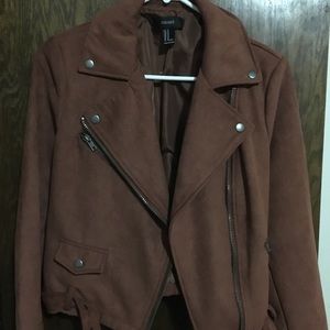 Faux Suede Moto Jacket