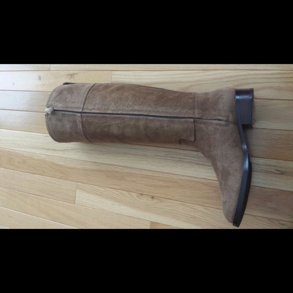 Tory burch wembley riding tobacco suede boots