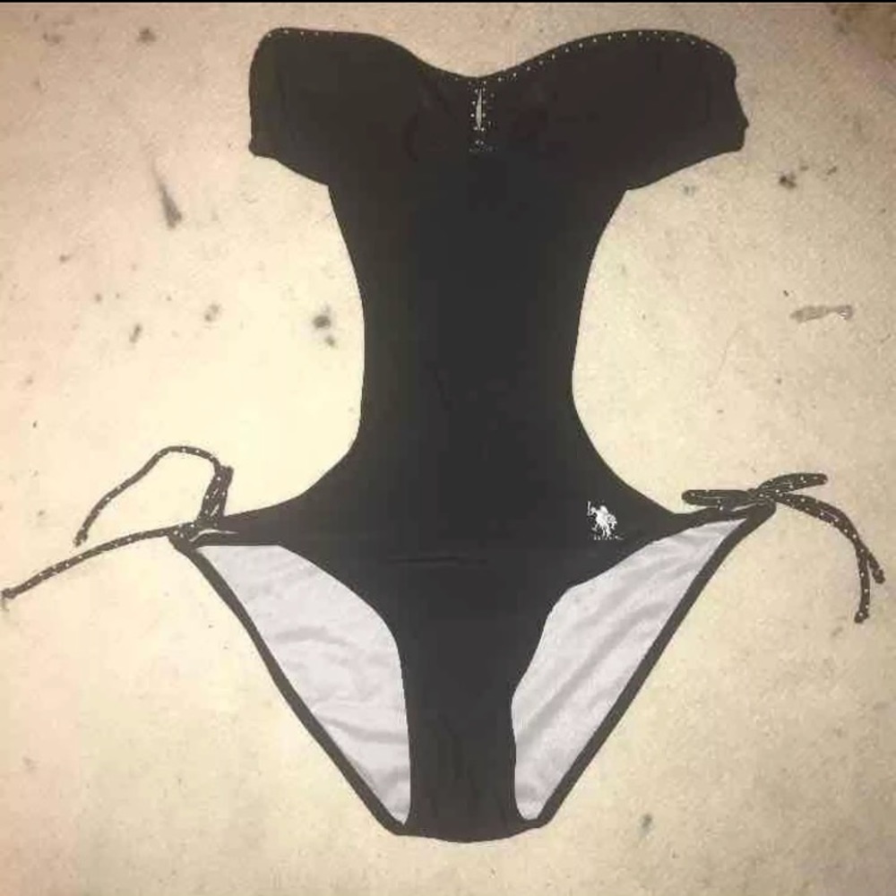 Polo one piece swimsuit bathing suit
