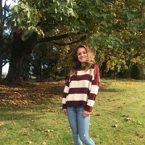 red and white sweater