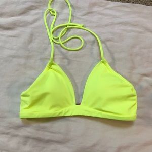 Neon yellow halter bikini top VS PINK