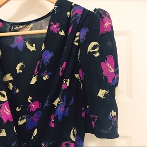 Vintage floral sheer peplum dress Vintage floral sheer peplum dress