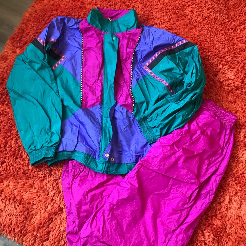 Two vintage vaporwave snowsuits 🤖