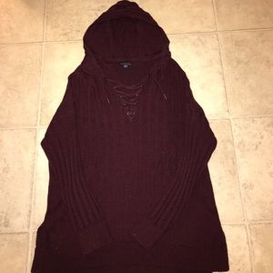 Ribbed Hooded Sweater