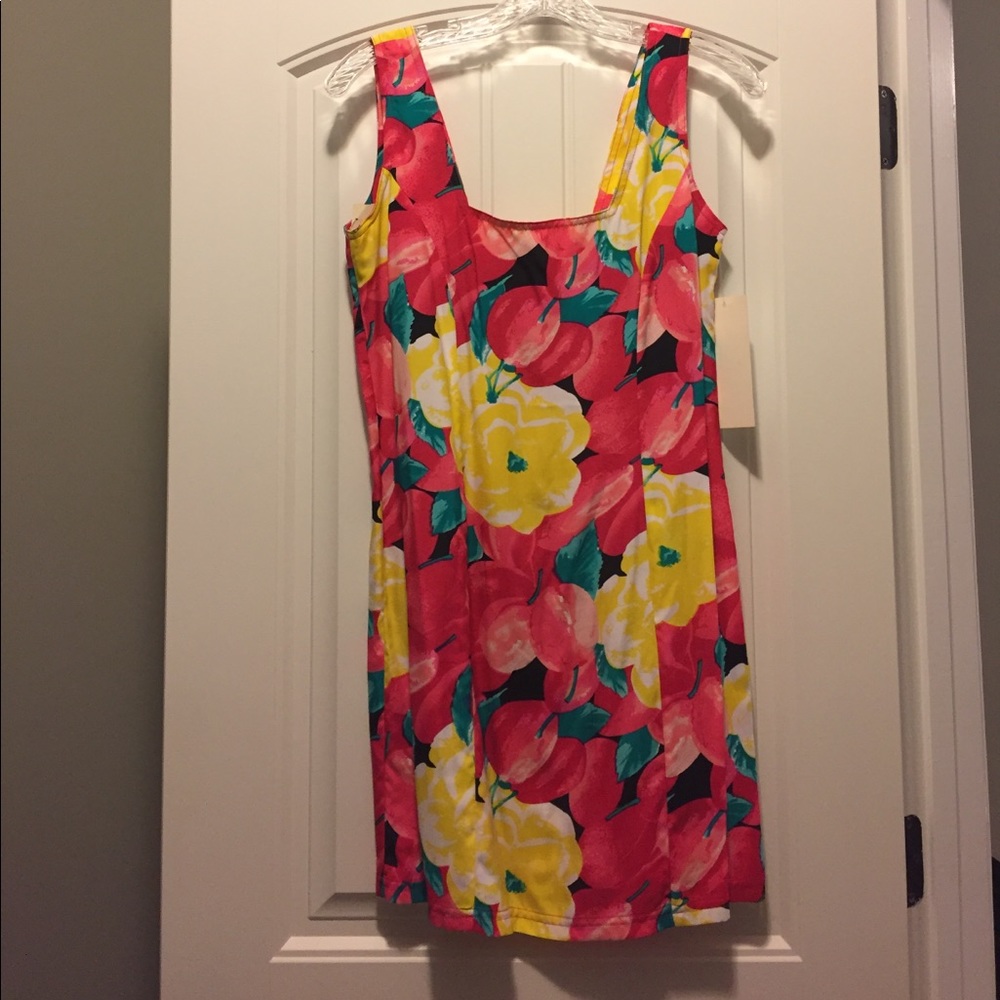 Dress with Floral & Cherry Pattern