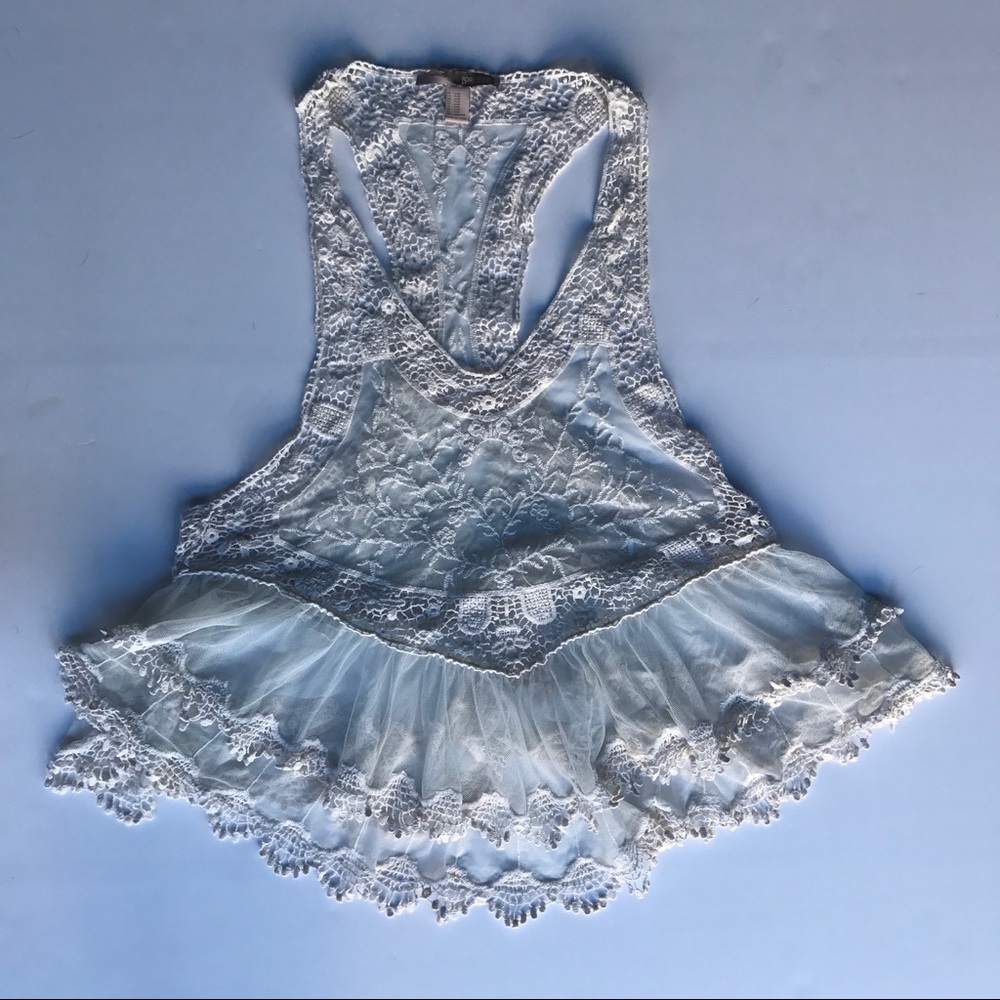 {🥶Forever 21} white lace top