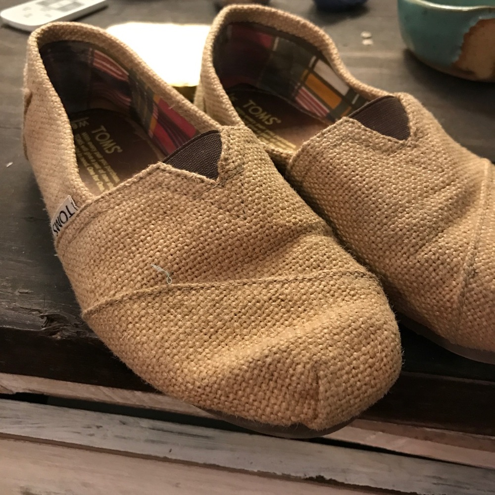 Burlap women's Toms shoes