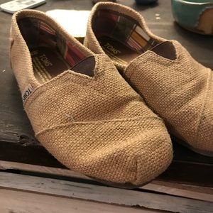 Burlap women's Toms shoes