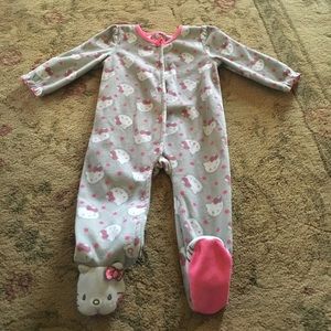 Hello Kitty buttoned fleece footsie pajamas
