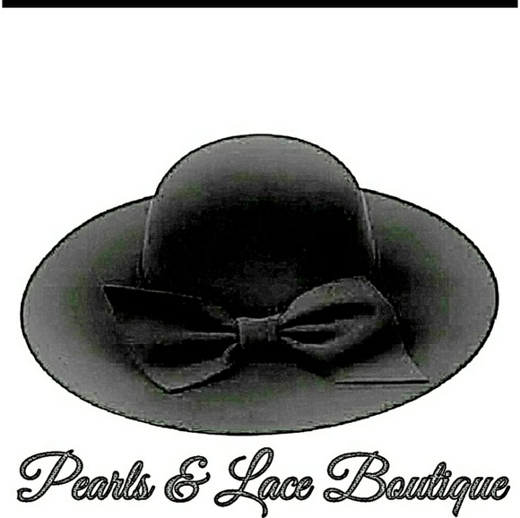 🚫SOLD OUT Black Bow Felt Floppy Hat - Picture 2 of 3