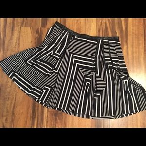 Calvin Klein Leather Accented Full Pleated Skirt Calvin Klein Leather Accented Full Pleated Skirt