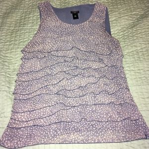 Ann Taylor Ruffled Sleeveless Top Petite Size MP