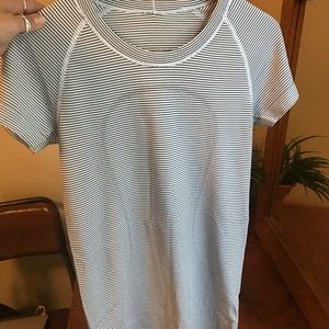 Lululemon Short Sleeve Striped Workout Top