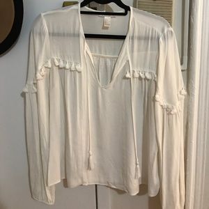 Cream tassel blouse