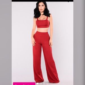 Wendy Woven Set - Burgundy