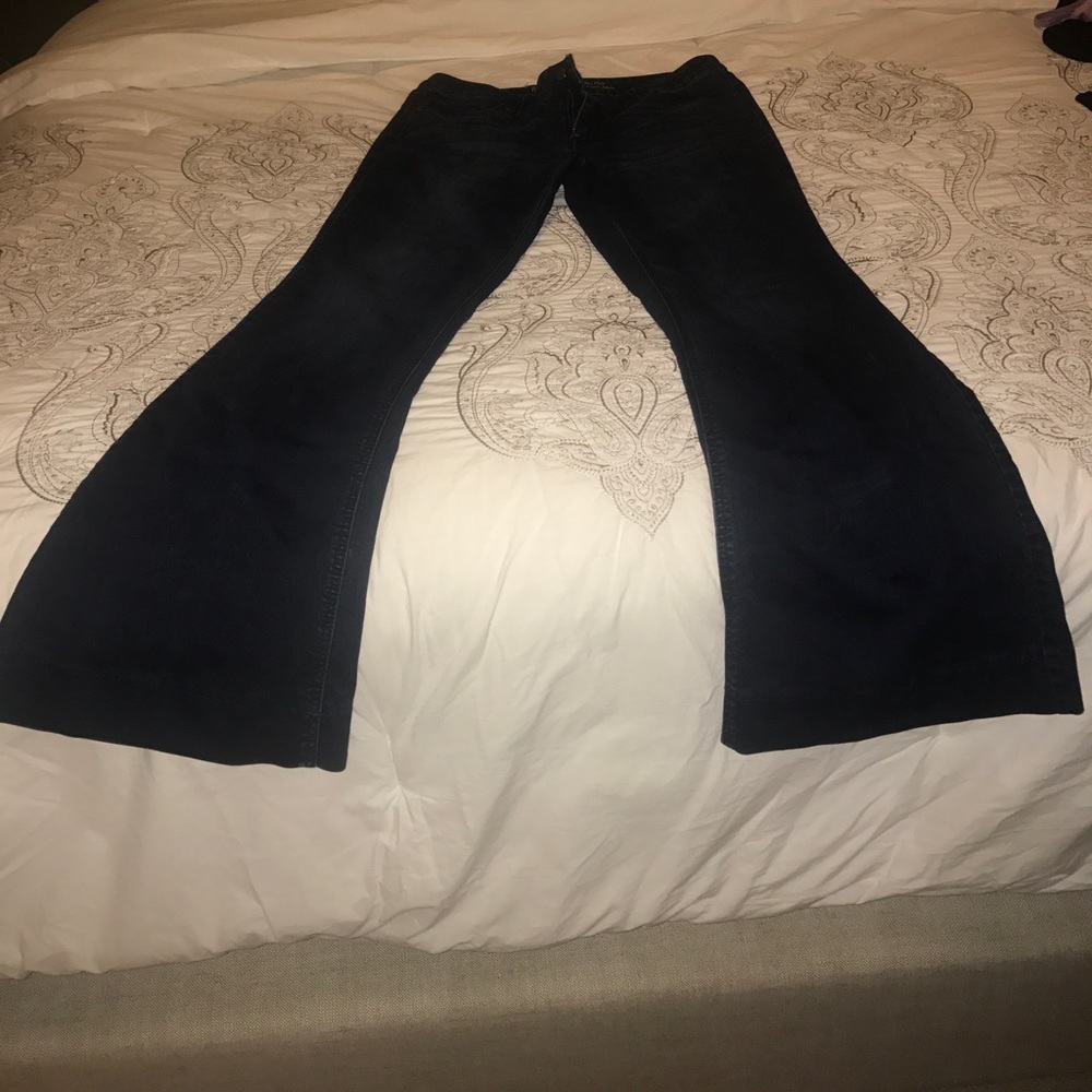 Dark denim flared jeans