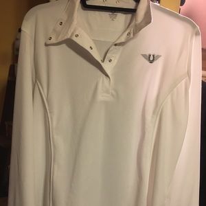 Tuff Rider White Sun Show Shirt XL