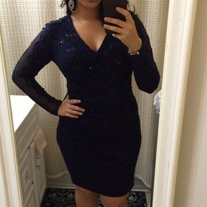 Ralph Lauren Navy Blue Sequin Cocktail Dress