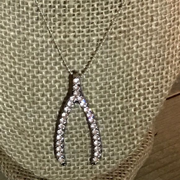 Silver Wishbone Necklace - Picture 2 of 2