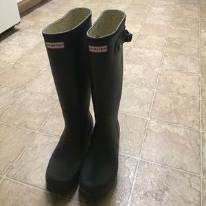 Hunter boots with boot socks
