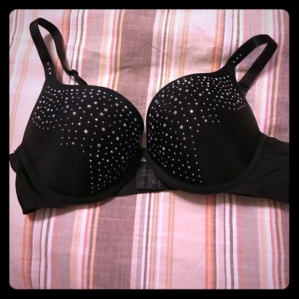 Black Bling Push up bra