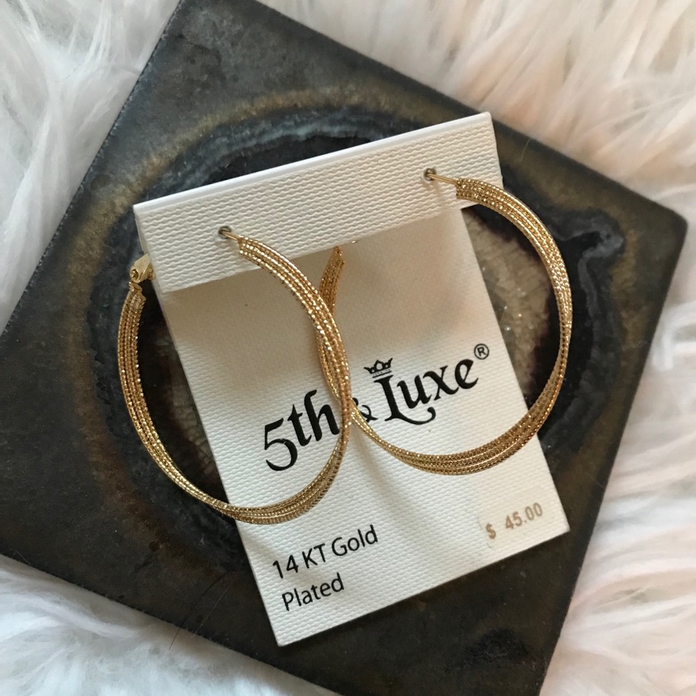 NWT Gold Plated Hoop Earrings