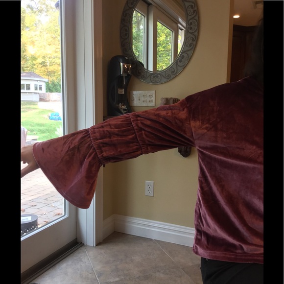 Velvet Tie Bell Sleeve Top - Picture 4 of 4
