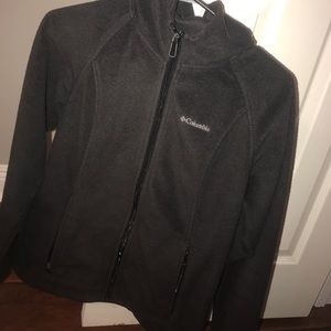 Charcoal hooded Columbia zip up jacket