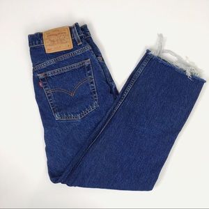VTG LEVIS 512 Dark Wash Jeans Raw Hem 29 x 26 VTG LEVIS 512 Dark Wash Jeans Raw Hem 29 x 26