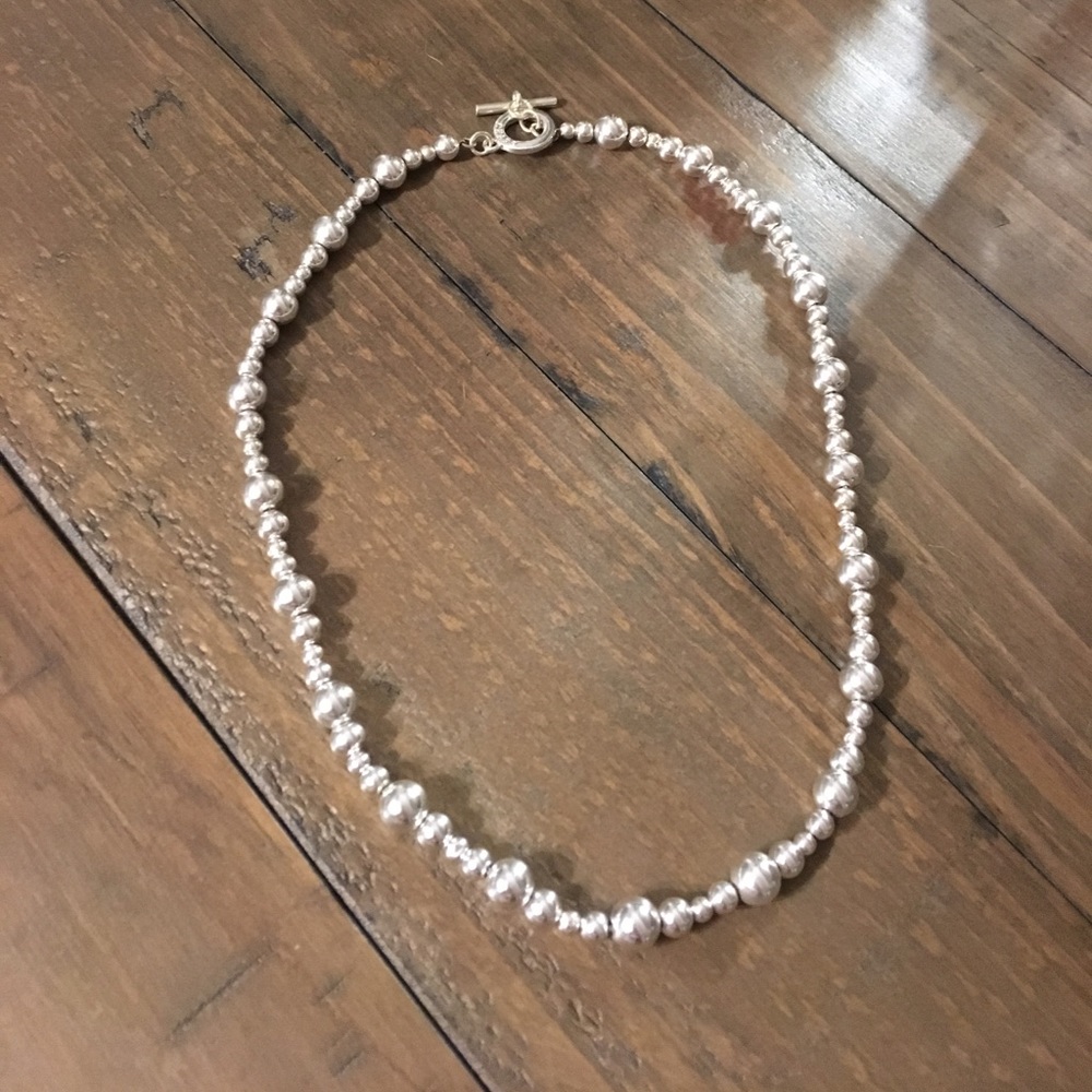 18” sterling silver ball necklace