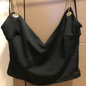 Black top and skirt set