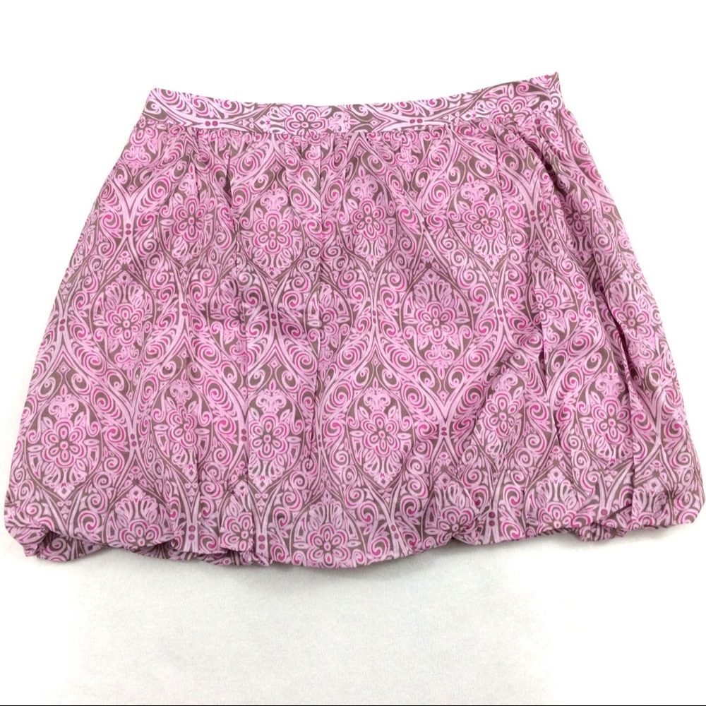 🦋Gianni Bini Pink Paisley Bubble Mini Skirt - Picture 2 of 4