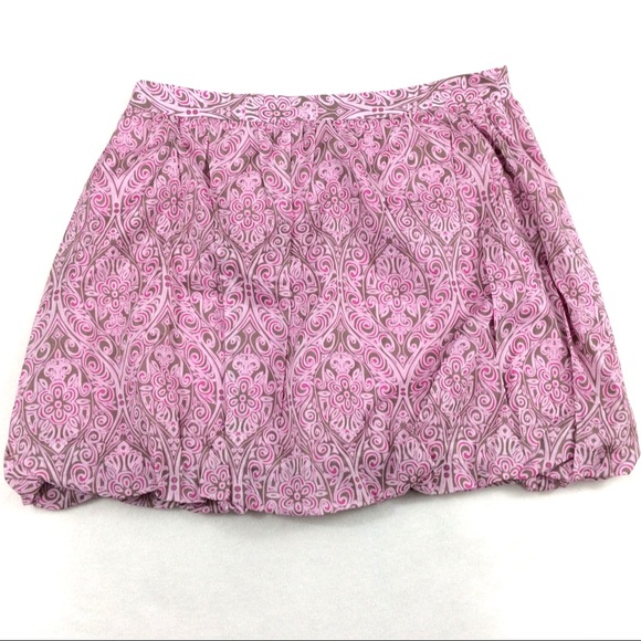 🦋Gianni Bini Pink Paisley Bubble Mini Skirt - Picture 2 of 4