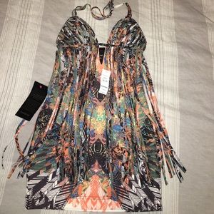 xs nwt bebe fun tassel fitted dress