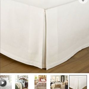 Pottery barn king dust ruffle linen cream