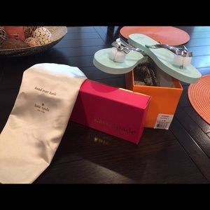 Kate Spade Aqua blue rubber flip flops