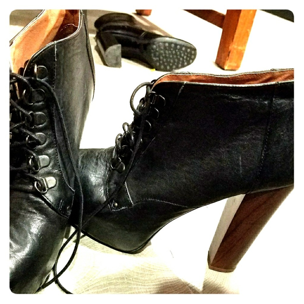 Black bootie heels