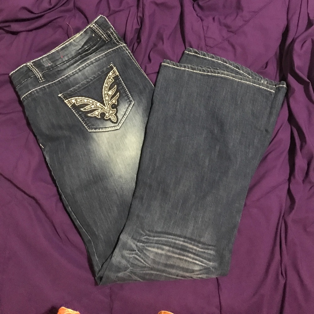 Slightly distressed jeans