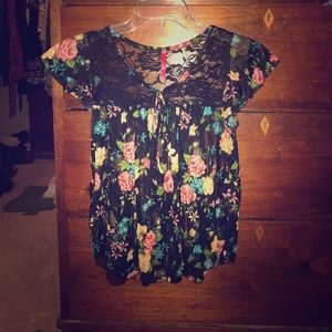 Sheer flowered blouse