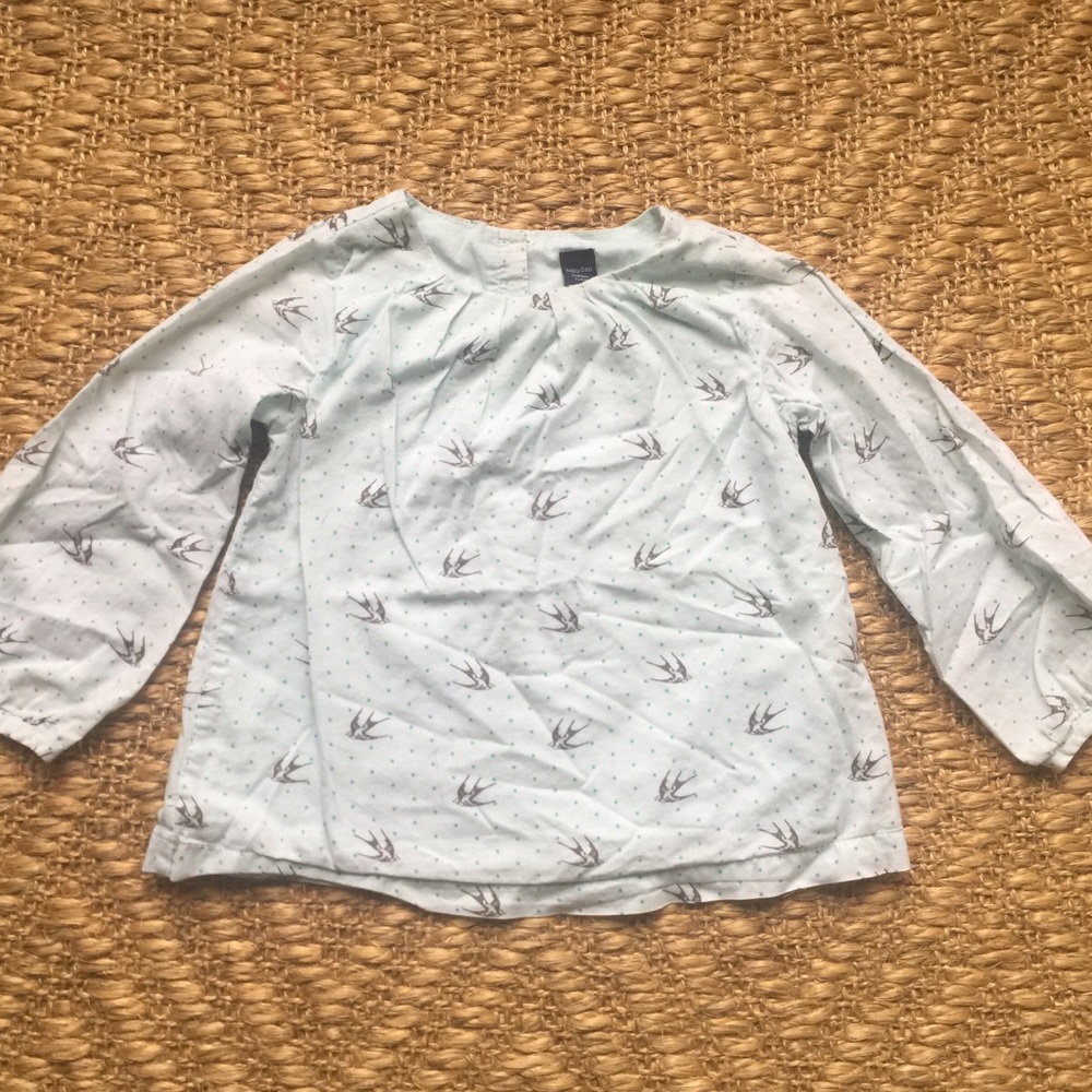 Super Sweet Baby Gap Pale Blue Bird Blouse!
