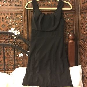 Black ruffled dress with belt loop