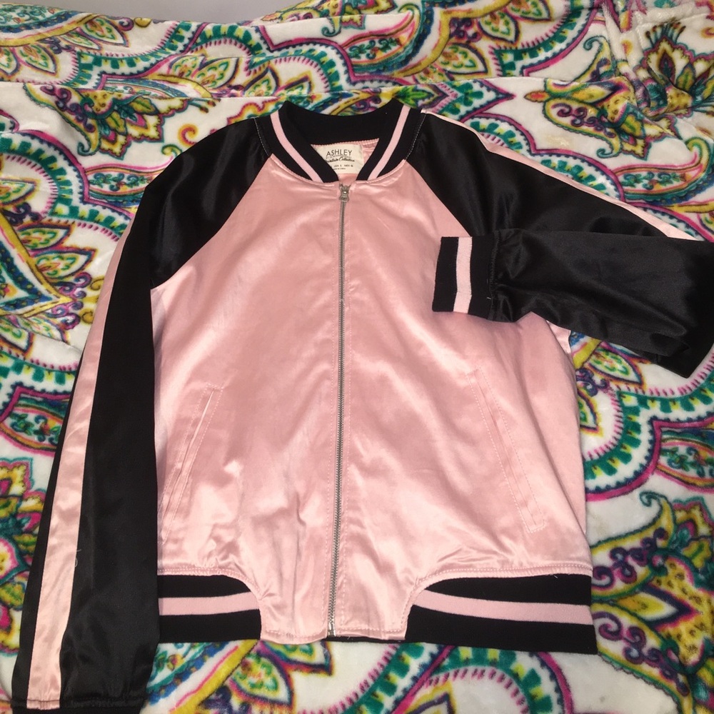 Pink and black silk jacket