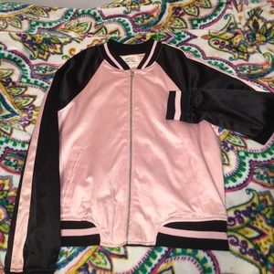 Pink and black silk jacket