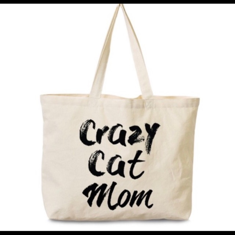 Crazy cat mom tote bag