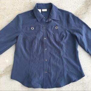 Button Blouse Sz L 14