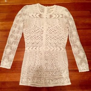 White Embroidered Lace Isabel Marant x H&M Blouse